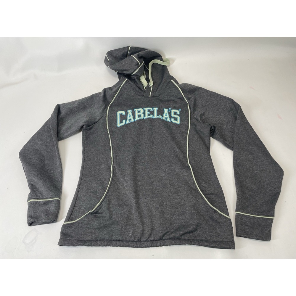 Cabelas Logo Hoodie Sweatshirt Womens Size M Gray